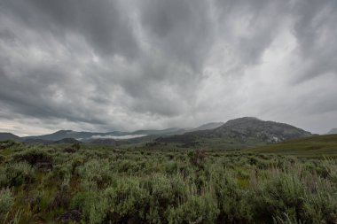 Dramatic Clouds Over Wyoming Wilderness in Early Summer clipart