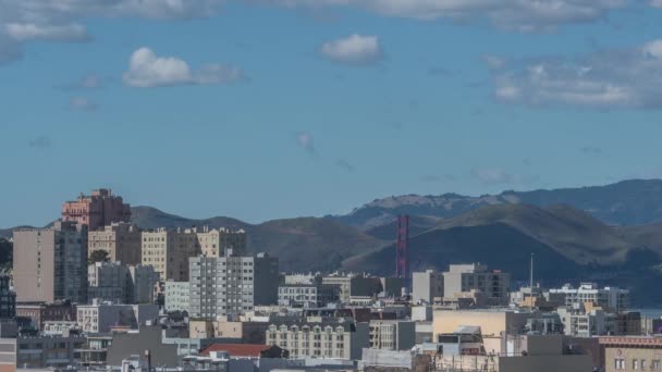 Ώρα Λήξη Golden Gate Bridge Και Ακρωτήρια Του Marin Στην — Αρχείο Βίντεο