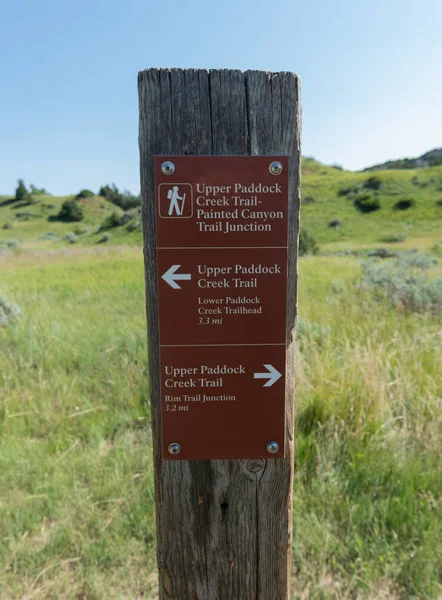 Directional Hiking Sign in Theodore Roosevelt National Park