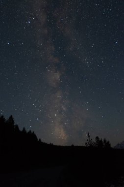 Yıldız ve Samanyolu Tetons Wilderness içinde