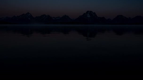 Jackson Gölü Üzerinde Sunrise Grand Teton Zaman Lapse — Stok video