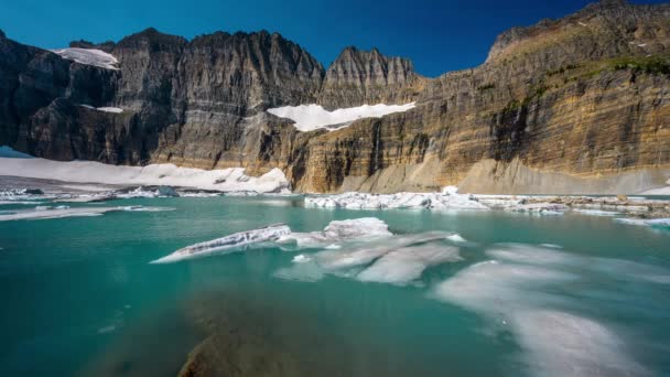 Ледник Гриннелл Тает Утром Высокой Точки Обзора — стоковое видео