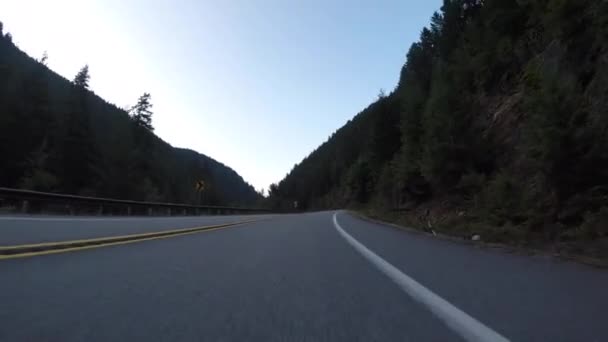 Curva Larga Largo Del Camino Montaña — Vídeo de stock