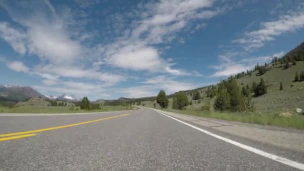 Passing Classic Ranch Entrance Wyoming Summer — Stock Video