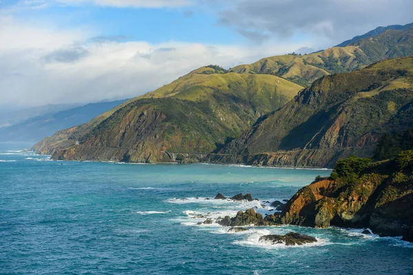 Big Sur Coastal Highway Runs Along Pacific Ocean