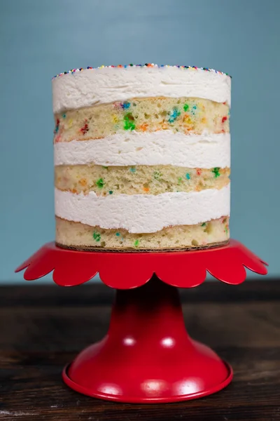 直接看Funfetti Cake — 图库照片