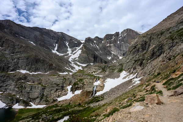 Waterfall Tumbles Chasm Lake Longs Peak Royalty Free Stock Photos