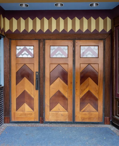 Puertas Teatro Madera Desde Vista Exterior — Foto de Stock