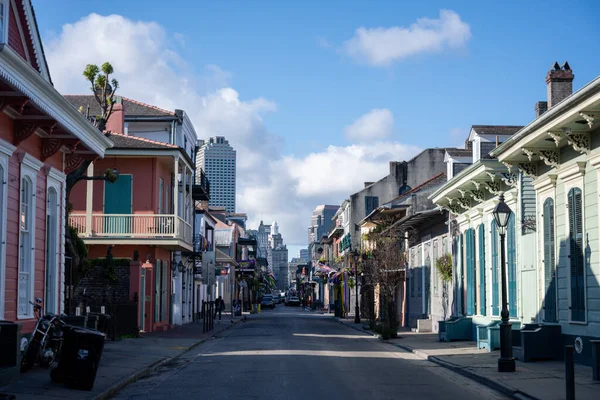 Looking  Down Bourbon Street Toward Down Town on quiet morning