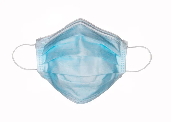 Blue Face Mask Medical Use White Background Blue Mask Protect — Stock Photo, Image