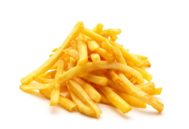 İzole edilmiş beyaz arkaplanda patates kızartması