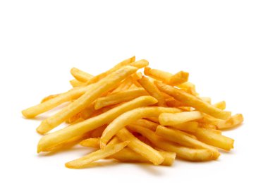 İzole edilmiş beyaz arkaplanda patates kızartması