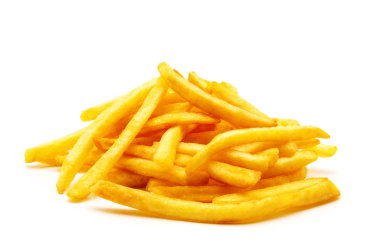 İzole edilmiş beyaz arkaplanda patates kızartması