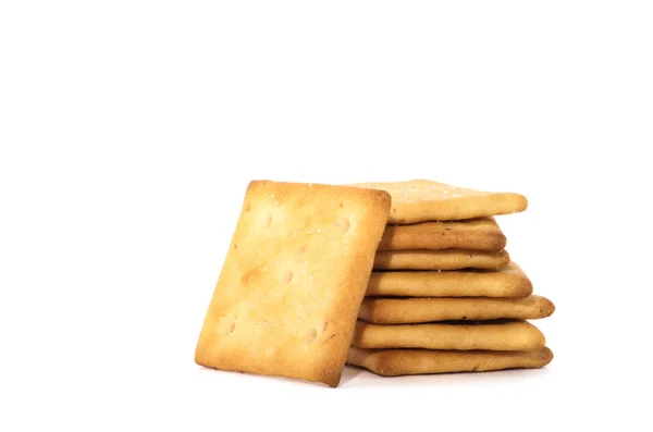 Galletas Cuadradas Aisladas Sobre Fondo Blanco —  Fotos de Stock