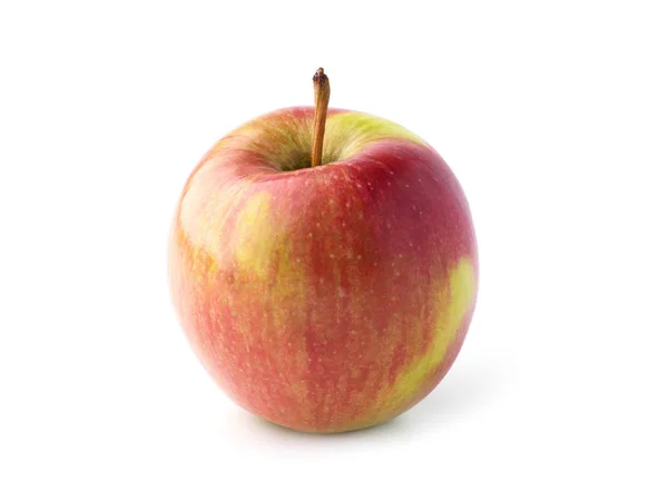 Rött Äpple Vit Bakgrund — Stockfoto