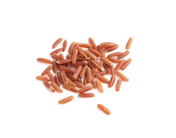 Wild Red Rice Pile Isolated White Background — Stock Photo, Image