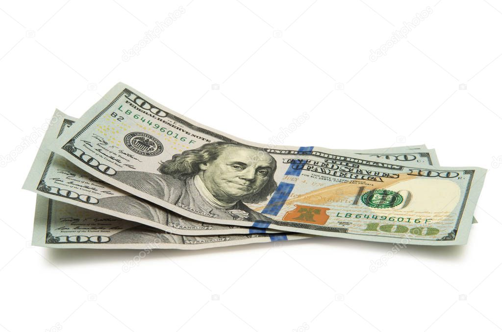 money isolated on a white