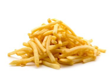 İzole edilmiş beyaz arkaplanda patates kızartması
