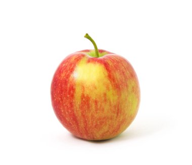 Beyaz arkaplanda kırmızı elma