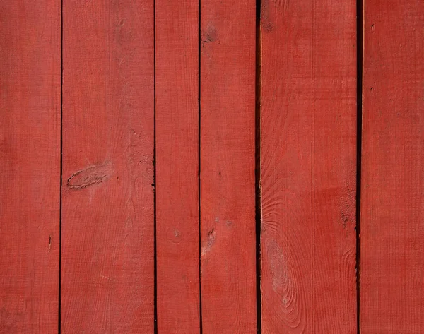 Закрыть Красной Краской Деревянные Панели Забора — стоковое фото