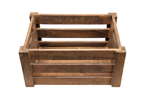 Wooden Box Isolated White Background — Stock Photo, Image