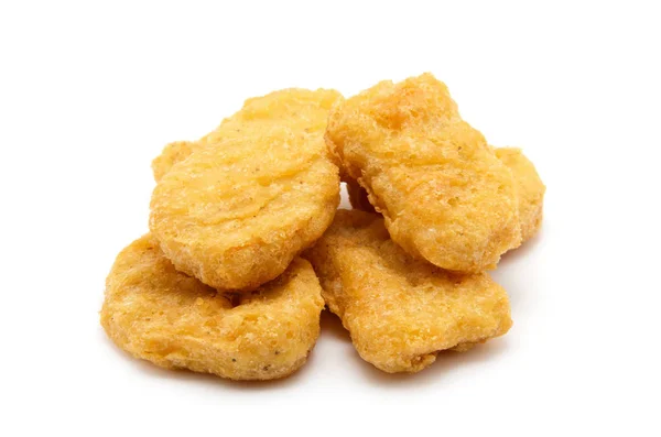 Nuggets Pollo Frito Aislados Blanco —  Fotos de Stock