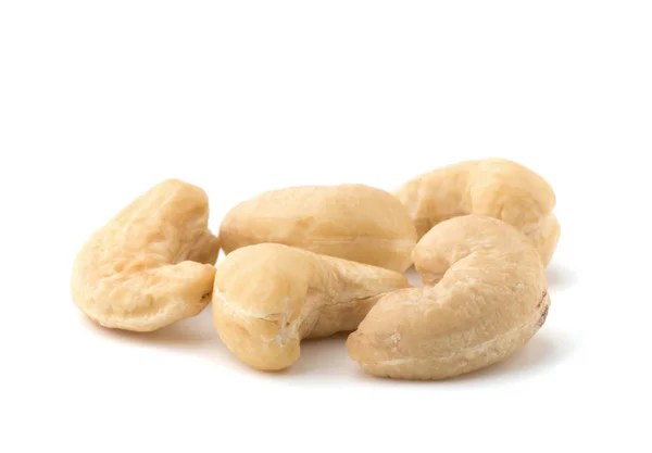 Kešu Ořechy Bílém Pozadí — Stock fotografie