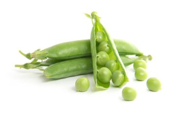 Bezelyeler beyazda izole