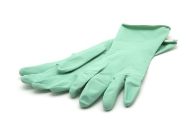 Lastik eldiven beyaz arkaplanda izole edildi