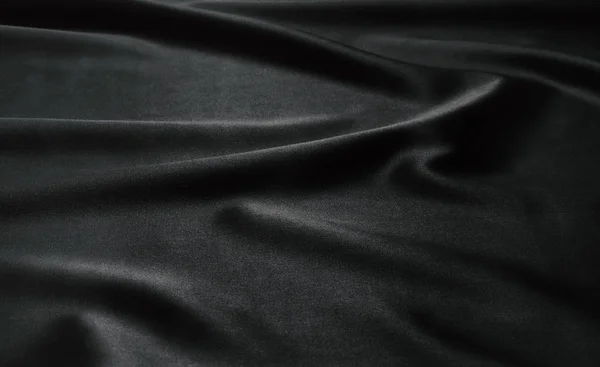 テクスチャブラックサテン シルクの背景 — ストック写真