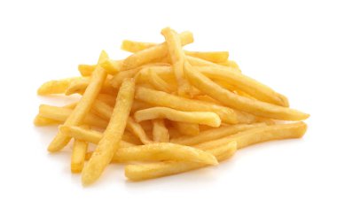 İzole edilmiş beyaz arkaplanda patates kızartması