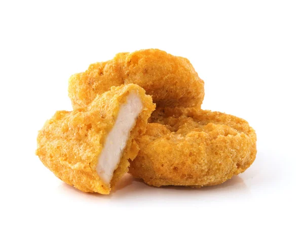 Nuggets Pollo Frito Aislados Blanco — Foto de Stock