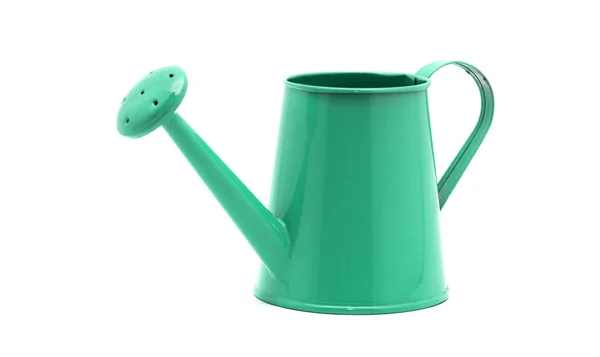 Green Watering Can White Isolated Background — Stock Photo, Image
