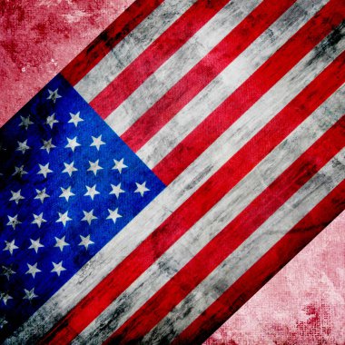 Grunge arka planında Amerikan bayrağına yakın plan