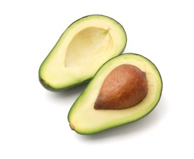 Avokado beyaz üzerine izole