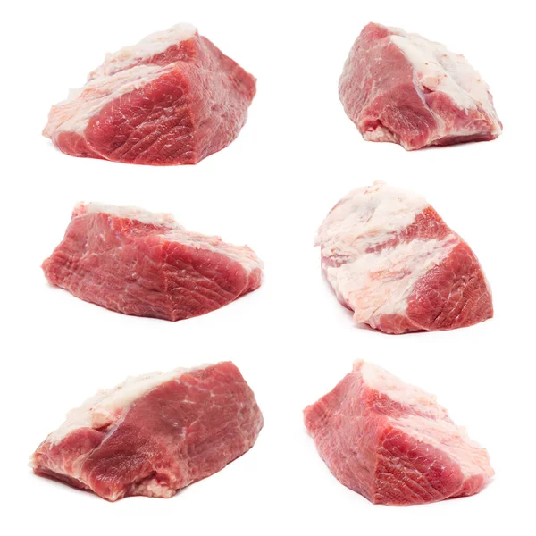 Carne Cruda Aislada Blanco — Foto de Stock