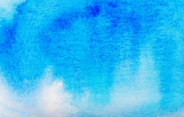 Ręcznie Malowane Niebieskie Tło Akwareli — Zdjęcie stockowe