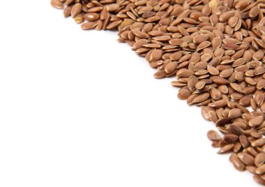 keten tohumu beyaz üzerine izole