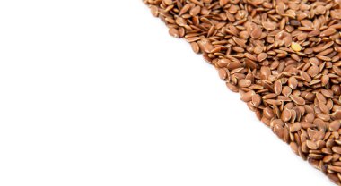 keten tohumu beyaz üzerine izole