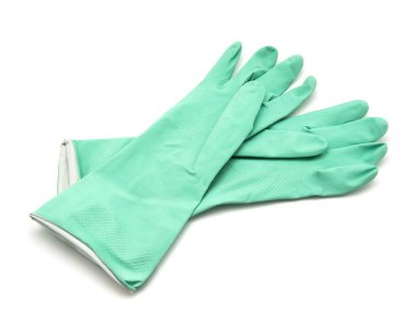 Lastik eldiven beyaz arkaplanda izole edildi