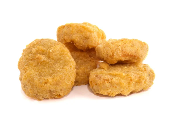 Nuggets Frango Frito Isolado Branco — Fotografia de Stock