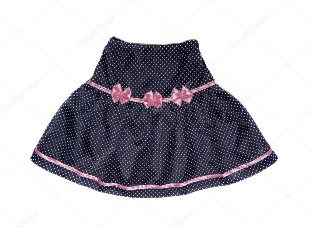 Child or woman's polka-dot skirt. Isolated on white background