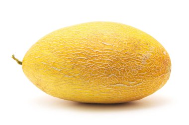 Taze sarı kavun beyaz arkaplanda izole edilmiş.