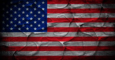 Grunge USA bayrağı. Grunge desenli Amerikan bayrağı..