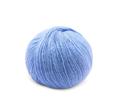 Beyaz arkaplanda Mavi İplik Topu