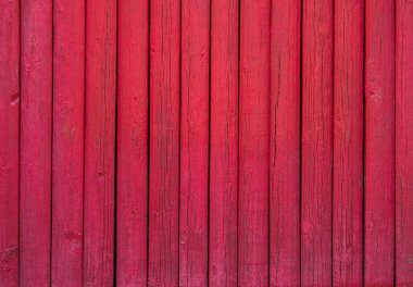 Kırmızı boyalı ahşap çit panellerini kapatın..