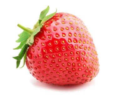 Çilek beyaz arkaplanda izole edildi