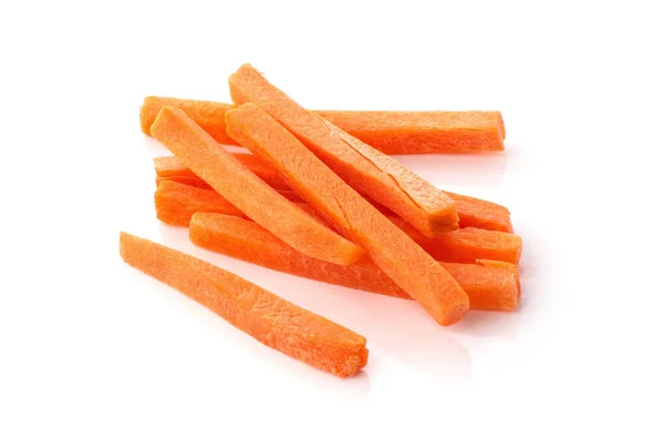 Сырая Нарезанная Морковь Белом Фоне — стоковое фото