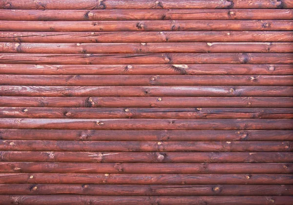 丸太の木の茶色の壁 — ストック写真