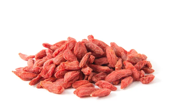 Bayas Goji Secas Aisladas Sobre Fondo Blanco — Foto de Stock